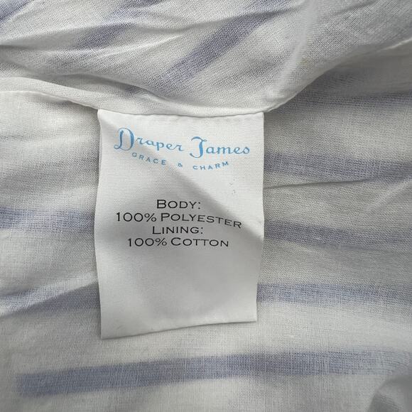 Draper James Lattice Stripe Ruffle Eyelet Dress White Blue - Picture 6 of 10